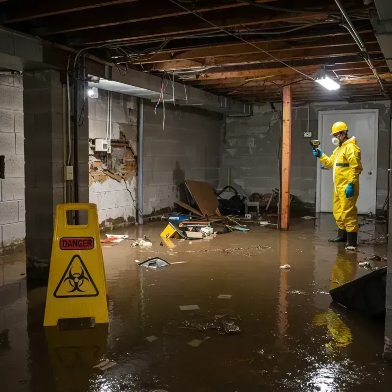 Flooded Basement Electrical Hazard in Greene County, IL Property