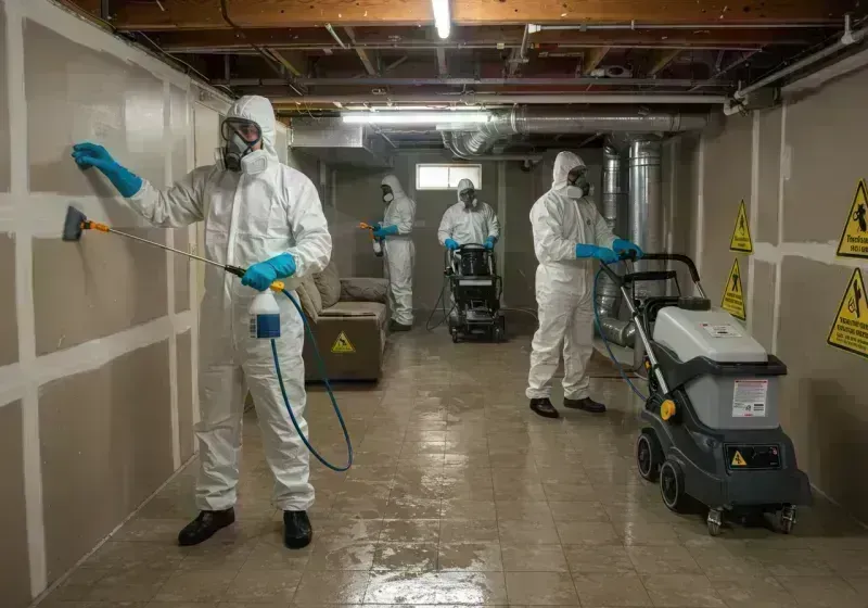 Basement Moisture Removal and Structural Drying process in Greene County, IL